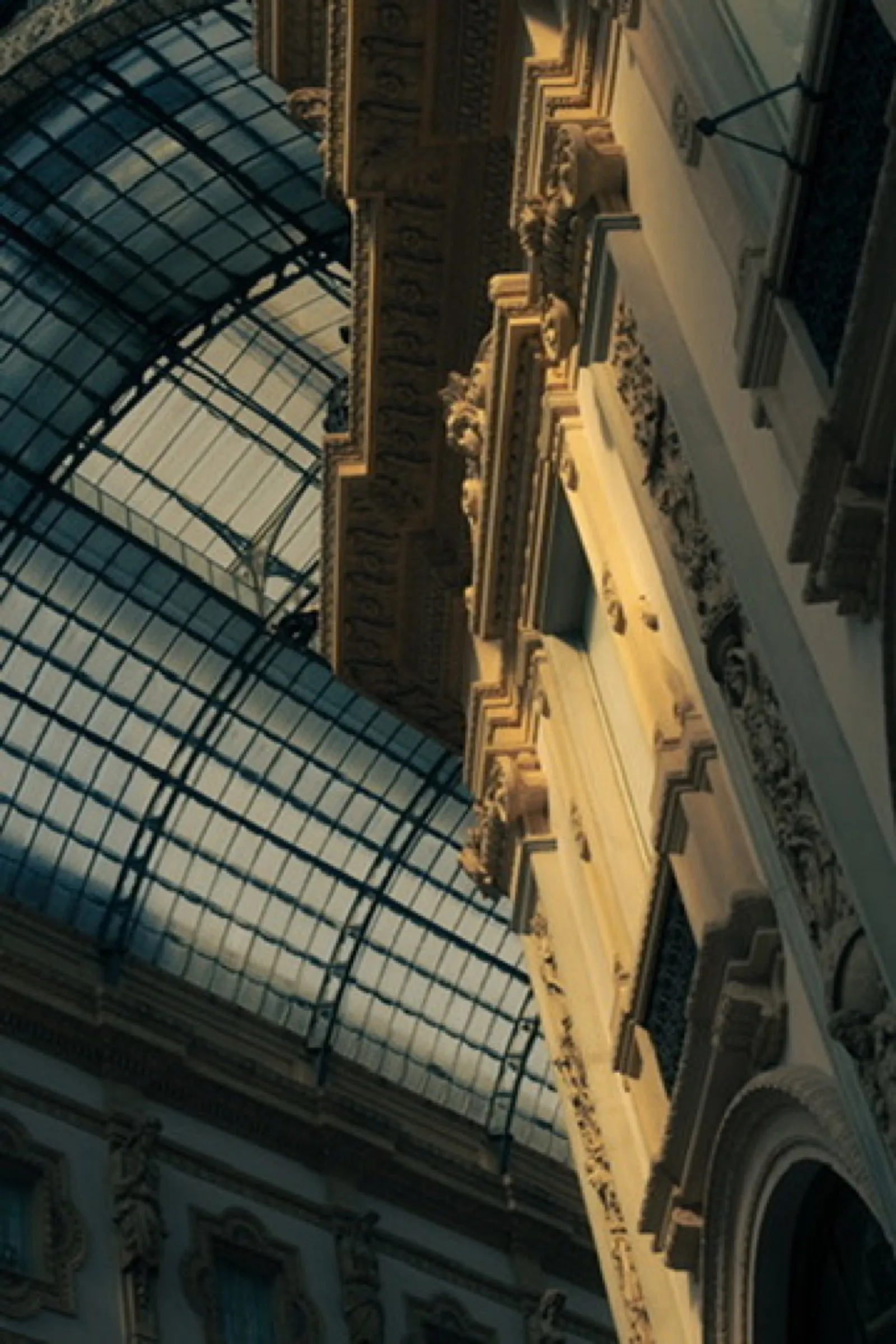 Ornate golden architectural details of train station